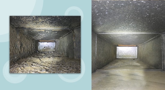 before after air duct cleaning